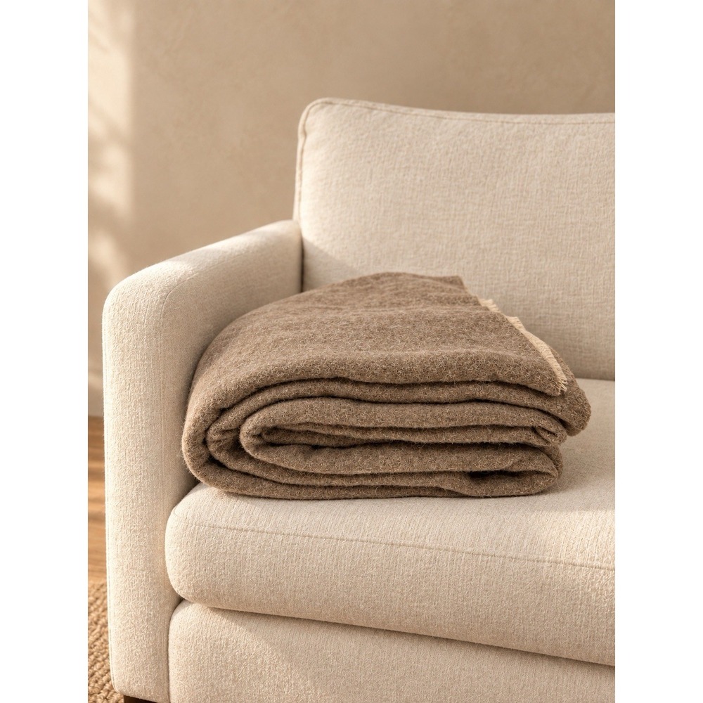 Zara Home Wool Blanket Brown Oversized 79 x 118 Inches Made in Italy NWT